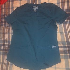 Cherokee Workwear Caribbean Blue Scrub Top